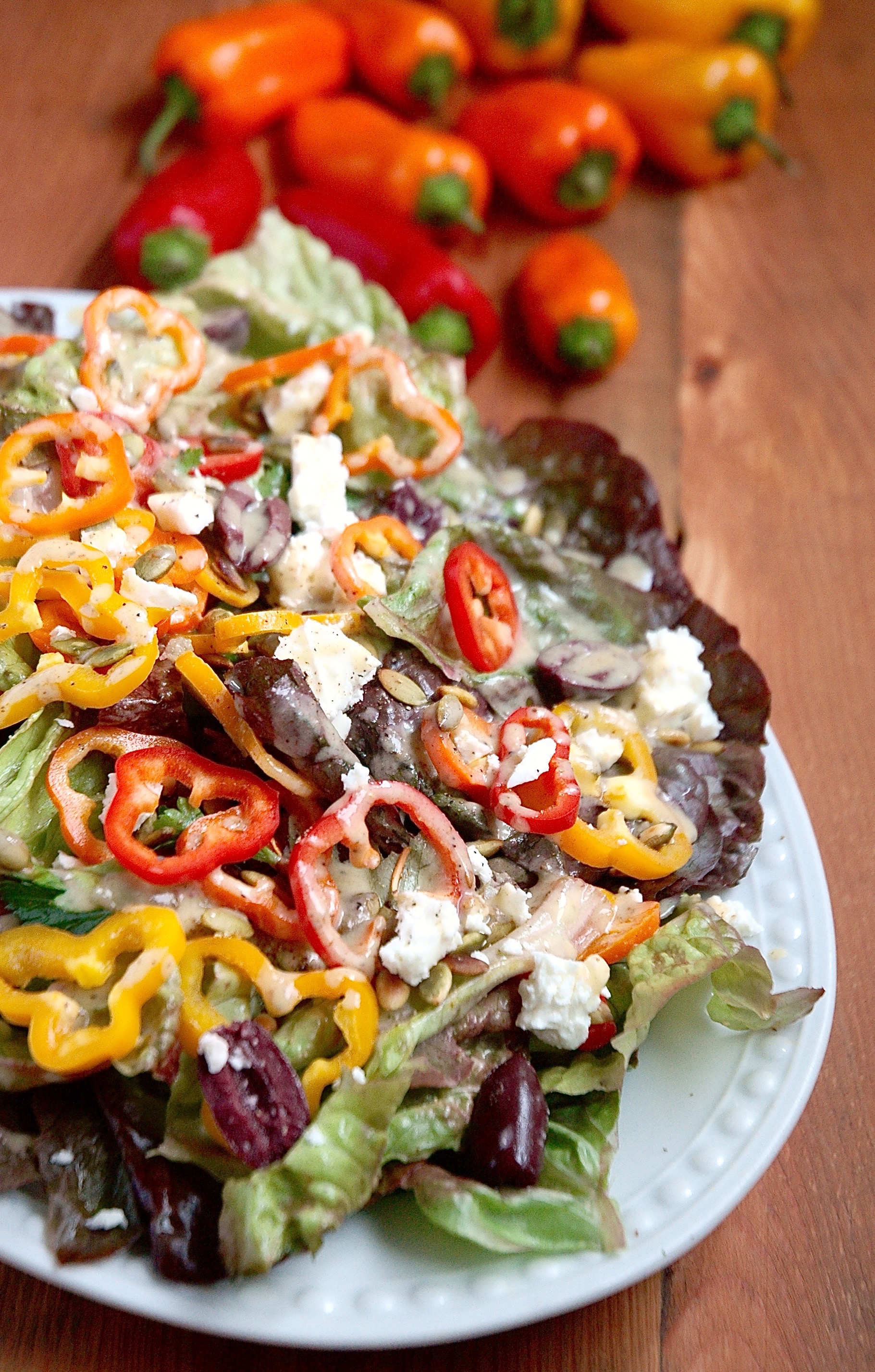 Mediterranean Rainbow Pepper Salad