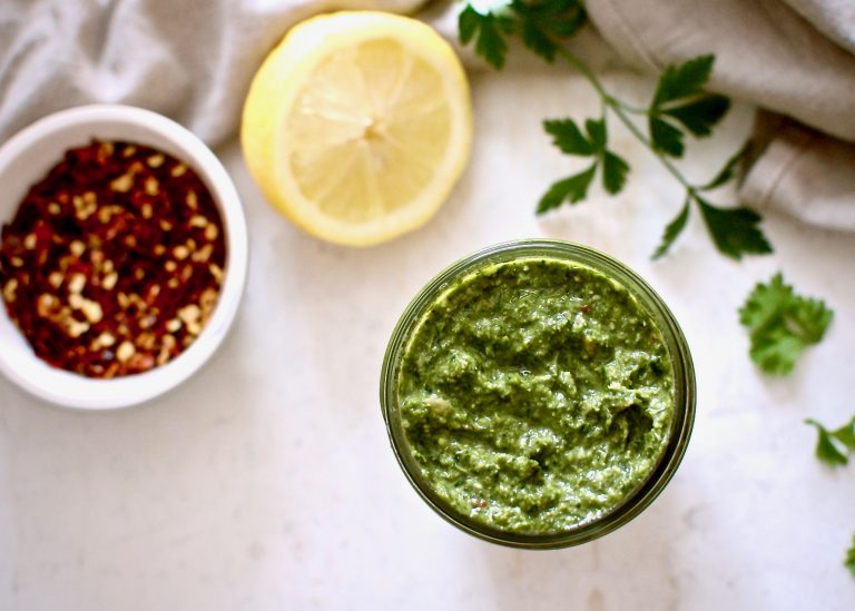 carrot green pesto | kaleandcompass.com